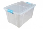 32 Litre Plastic Storage Boxes with Clip Handle Lids